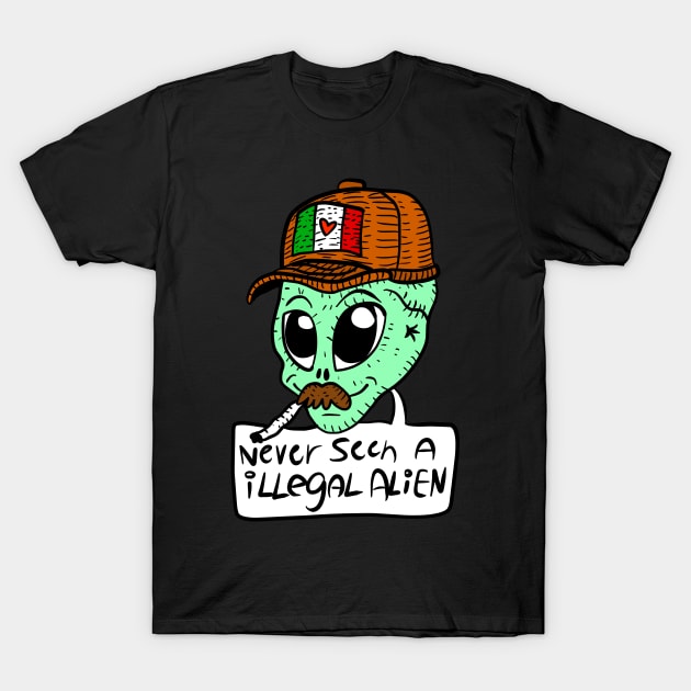 a illegal alien in perfect disguise. democratic cartoon. T-Shirt by JJadx